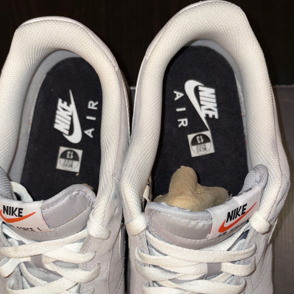 Nike Light Grey Suede Air Force 1 Sneakers - Picture 5 of 5